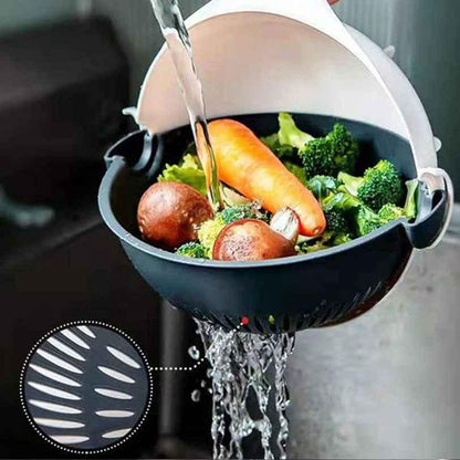 7 in 1 Multifunction Magic Rotate Vegetable Cutter with Drain Basket Large Capacity