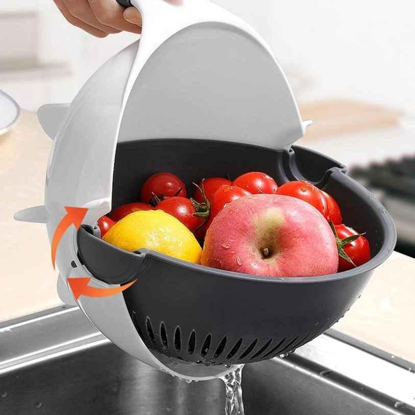 7 in 1 Multifunction Magic Rotate Vegetable Cutter with Drain Basket Large Capacity